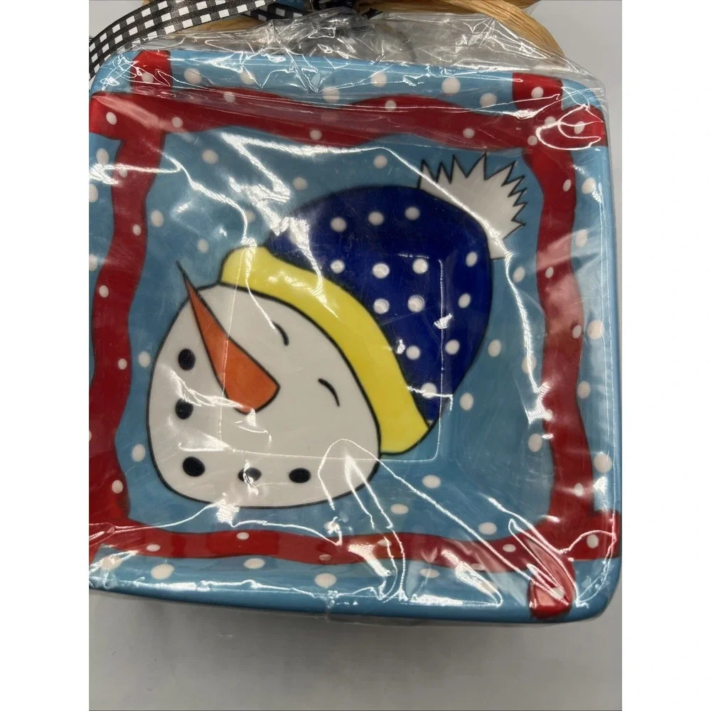 New Southern Expresion Snowman Dip Bowl & Spreader Christmas Decor Serving
